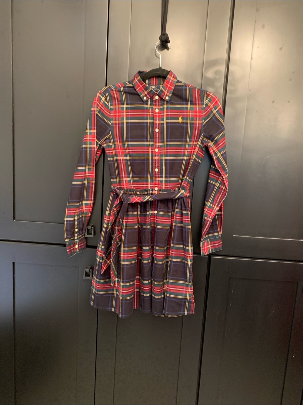 Polo by Ralph Lauren Girls Plaid Button-Front Dress